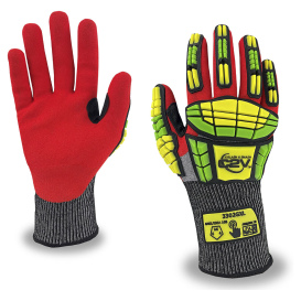 C2V X-Slash & Smash 3302G Engineered HPPE Shell Gloves - Red Sandy Nitrile Palm 