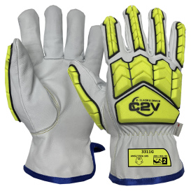 C2V X-Slash & Smash 3311G Insulated Goatskin Driver Gloves - Impact Resistant TPR