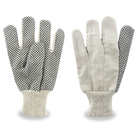 C2V 4002G Standard Weight Cotton Canvas Gloves  w/ PVC Dots