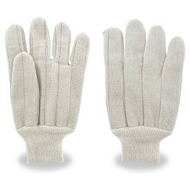 C2V 4004G Canvas Double Palm Work Gloves w/White Knit Wrist