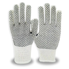 C2V 4106G Economy Poly/Cotton Work Gloves - Two-Sided Dotted PVC  