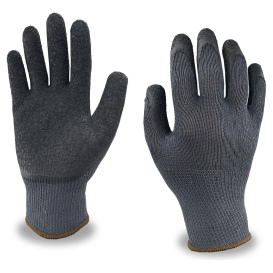 C2V 4201G Economy 10-Gauge Polyester Shell Gloves - Black Crinkle Latex Palm Coating