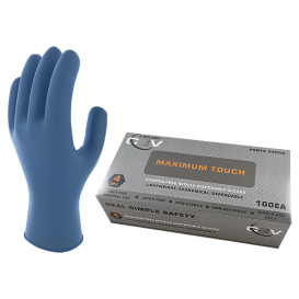 C2V X-Splash 4400G Nitrile Disposable Gloves - 4 Mil - Powder Free - Blue