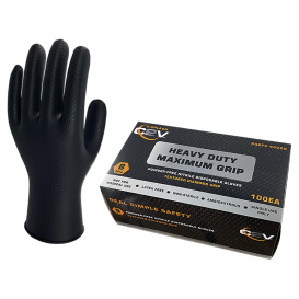 C2V X-Splash 4402G Nitrile Disposable Gloves - 8 Mil - Powder Free - Black