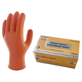 C2V X-Splash 4403G Nitrile Disposable Gloves - 8 Mil - Powder Free - Orange