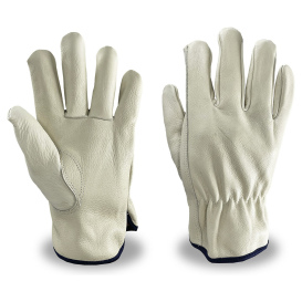 C2V 4506G Industry Grade Grain Cowhide Leather Driver Gloves 