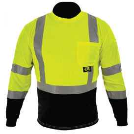 C2V X-Crash 8T53G3H Type R Class 3 Black Bottom Safety Shirt - Yellow/Lime