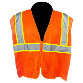 C2V X-Crash 8V11O2H Type R Class 2 Economy D-Ring Mesh Safety Vest - Orange