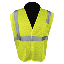 C2V X-Crash 8V12G2H Type R Class 2 Economy Mesh Safety Vest - Yellow/Lime