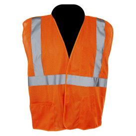 C2V X-Crash 8V14O2H Type R Class 2 X-Crash 5-Point Breakaway Mesh Safety Vest - Orange