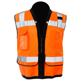 C2V X-Crash 8V16O2H Type R Class 2 Heavy Duty Surveyor Safety Vest - Orange