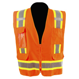 C2V X-Crash 8V17O2H Type R Class 2 Solid Front Surveyor Safety Vest - Orange