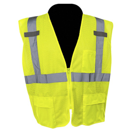 C2V X-Crash 8V21G2H Type R Class 2 Economy Surveyor Safety Vest - Yellow/Lime