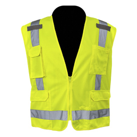 C2V X-Crash 8V22G2H Type R Class 2 Surveyor Safety Vest - Yellow/Lime