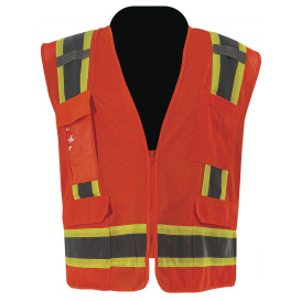 C2V X-Crash 8V25O2H Type R Class 2 Two-Tone Mesh Safety Vest - Orange