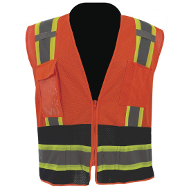 C2V X-Crash 8V27O2H Type R Class 2 Black Bottom Safety Vest - Orange