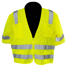 C2V X-Crash 8V74G3H Type R Class 3 Mesh Safety Vest - Yellow/Lime