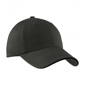 Port Authority C830 Sandwich Bill Cap with Striped Closure - Charcoal/Black