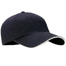 Port Authority C830 Sandwich Bill Cap with Striped Closure - Classic Navy/White