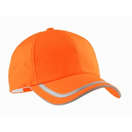 Port Authority C836 Enhanced Visibility Cap - Safety Orange/Reflective