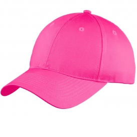 Port & Company C914 Six-Panel Unstructured Twill Cap - Neon Pink