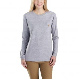 Carhartt 103244 WK126 Women\'s Workwear Pocket Long Sleeve T-Shirt - Heather Gray