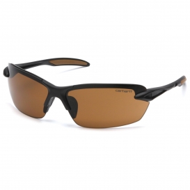 Carhartt CHB319 Spokane Safety Glasses - Black Frame - Brown Polarized Lens