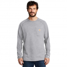 Carhartt CT100393 Force Cotton Delmont Long Sleeve T-Shirt - Heather Grey
