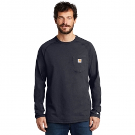Carhartt CT100393 Force Cotton Delmont Long Sleeve T-Shirt - Navy