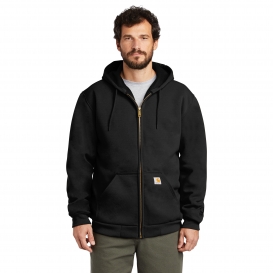 Carhartt CT100632 Rain Defender Rutland Thermal-Lined Hooded Zip-Front Sweatshirt - Black