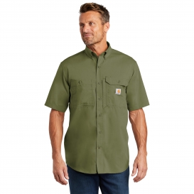 Carhartt CT102417 Force Ridgefield Solid Short Sleeve Shirt - Burnt Olive