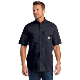 Carhartt CT102417 Force Ridgefield Solid Short Sleeve Shirt - Navy