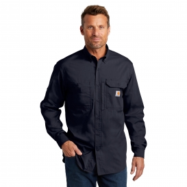 Carhartt CT102418 Force Ridgefield Solid Long Sleeve Shirt - Navy