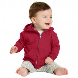 Port & Company CAR78IZH Infant Full-Zip Hooded Sweatshirt - Red