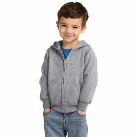 Port & Company CAR78TZH Toddler Core Fleece Full-Zip Hooded Sweatshirt - Athletic Heather