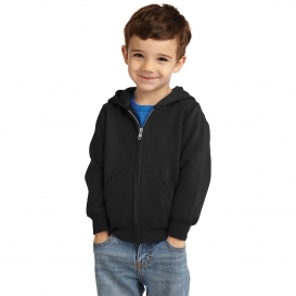 Port & Company CAR78TZH Toddler Core Fleece Full-Zip Hooded Sweatshirt - Jet Black