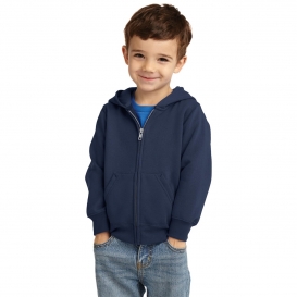 Port & Company CAR78TZH Toddler Core Fleece Full-Zip Hooded Sweatshirt - Navy