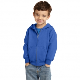 Port & Company CAR78TZH Toddler Core Fleece Full-Zip Hooded Sweatshirt - Royal