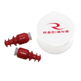 Radians Cease Fire Earplugs - Washable and Reusable - Red