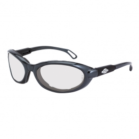 CrossFire 11615AF MK12 Safety Glasses - Gray Foam Lined Frame - Indoor/Outdoor Anti-Fog Mirror Lens