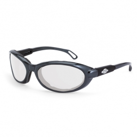 CrossFire Raptor Safety Glasses - Gray Foam Lined Frame - Clear Anti-Fog Lens