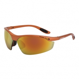 CrossFire 119 Talon Safety Glasses - Copper Frame - Red Mirror Lens