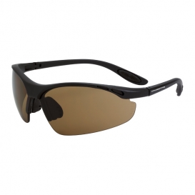 CrossFire 126 Talon Safety Glasses - Black Frame - Brown Lens