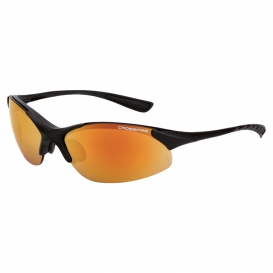 CrossFire 1528 XCBR Safety Glasses - Black Frame - Red Mirror Lens