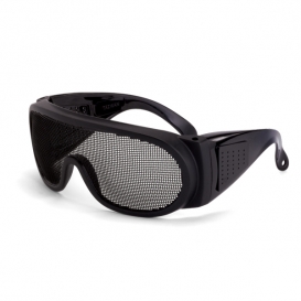 CrossFire Wire Mesh Safety Glasses - Black Frame - Black Wire Mesh Lens