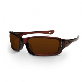 CrossFire M6A Safety Glasses - Brown Frame - Silver Mirror On Brown Lens