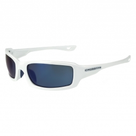 CrossFire 20278 M6A Safety Glasses - White Frame - Blue Mirror Lens
