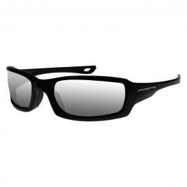CrossFire 2063 M6A Safety Glasses - Black Frame - Silver Mirror Lens