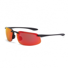 CrossFire ES4 Safety Glasses - Black Frame - Red Mirror Lens
