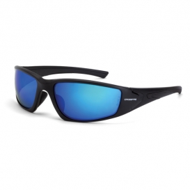 CrossFire RPG Safety Glasses - Black Frame - Blue Polarized Mirror Lens